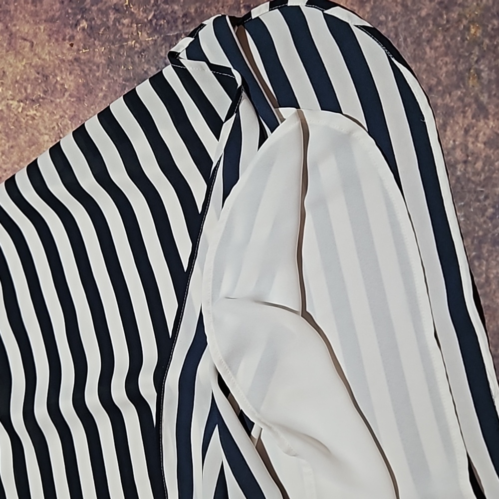 Loft | Black and White Striped Summer Dress - Picture 6 of 12